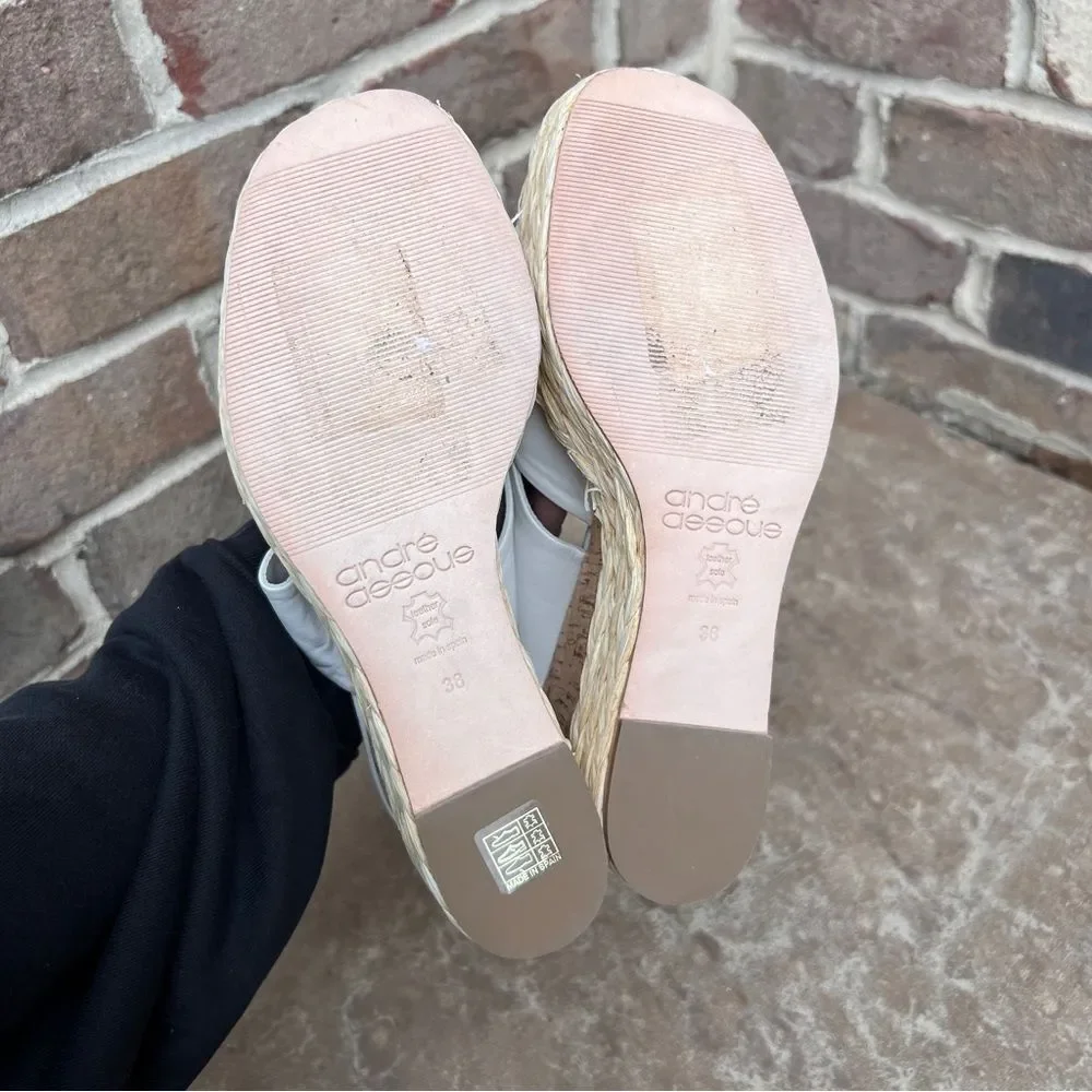 NEW Andree Assous Women's Pilar Slip On Espadrille Platform Sandals Sz 38